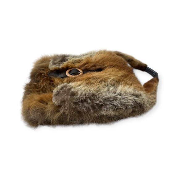 Vintage Fur bag with buckle closure, Brown multi - Picture 13 of 15